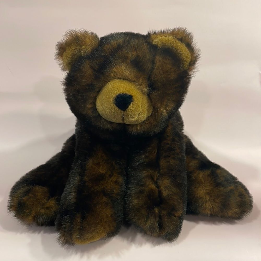 Vintage Floppy and Cuddly Brown & Black Bear Excellent Used Condition 19” long